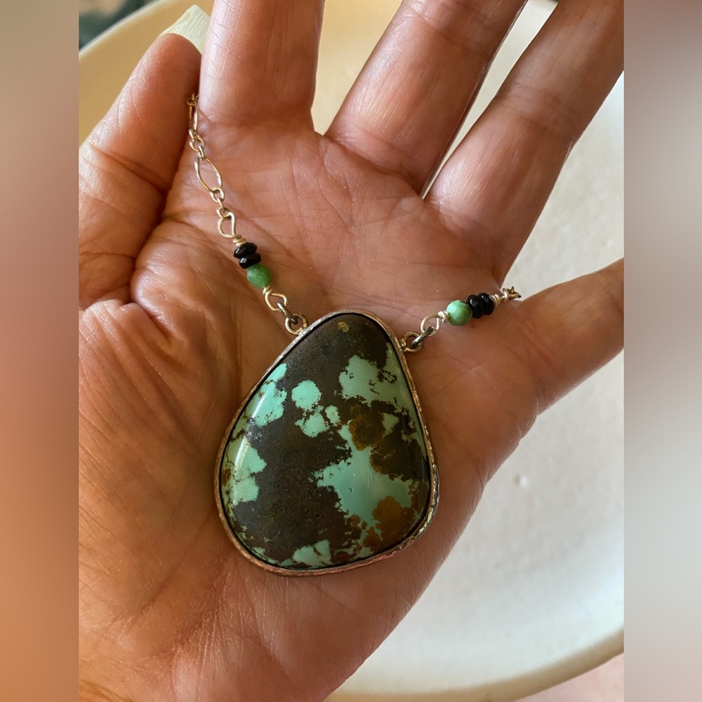 Sterling & Chinese Turquoise Necklace - Picture 8 of 8
